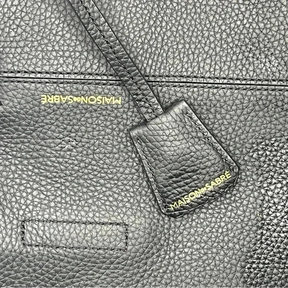 Maison de Sabre The Snap Soft Tote Black Rouge Noir Genuine Leather - Picture 5 of 15